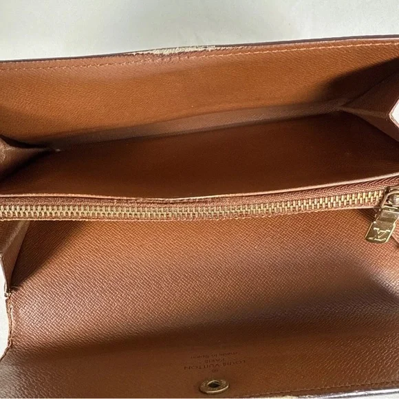 Louis Vuitton Sarah Brown Monogram Long Wallet Authentic Brown with dust pouch - Picture 15 of 16